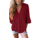 7V-neck lotus leaf sleeve sleeve loose chiffon shirt shirt factory direct sales (9 colors) S-5XL-$9.9 #99904365