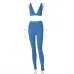 8Hot goods 2021 summer hot selling women's wear new V-neck sports Yoga suit women's wholesale #999902416