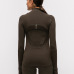 142021 autumn and winter models  stretch zipper running long-sleeved yoga sports jacket women #999901216