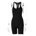 6Women's spring and summer 2021 new knitted solid color high waist tight sports Yoga one-piece pants Dresses #999902420